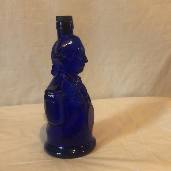 George Washington cobalt decanter cork top VTG Philadelphia PA Jacquin Co. - Picture 8 of 9